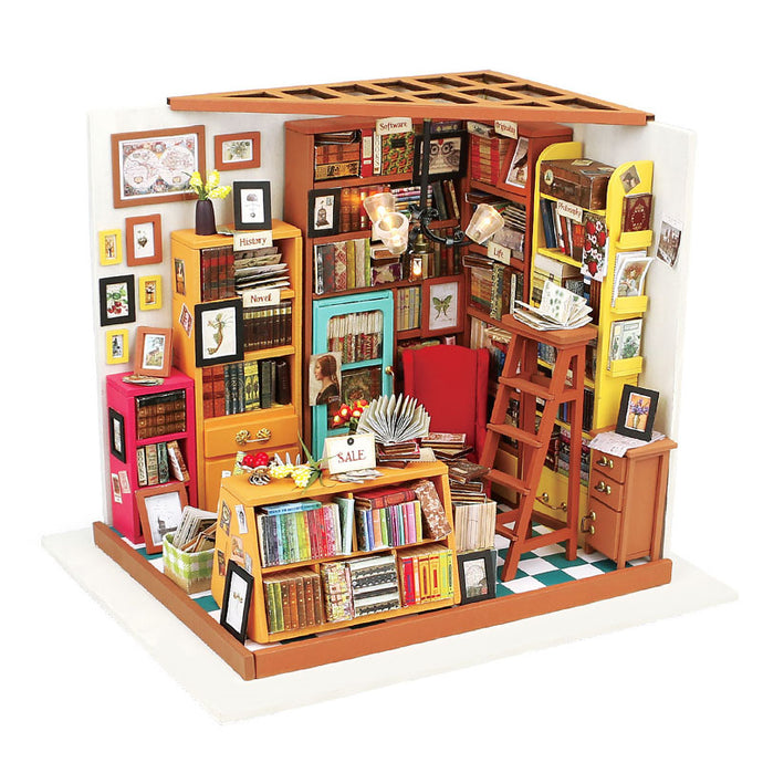Wooden Doll House with Books
